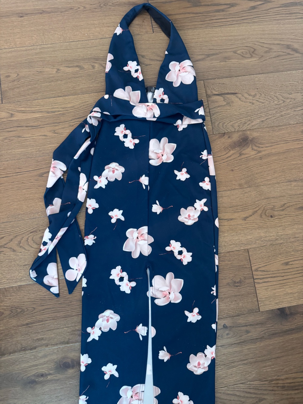 Navy Floral Halter Jumpsuit